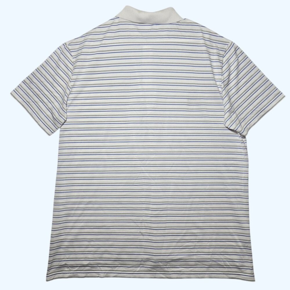 RLX Ralph Lauren Mens XXL The Players Golf Polo Shirt Striped White Blue Gray - Picture 7 of 9